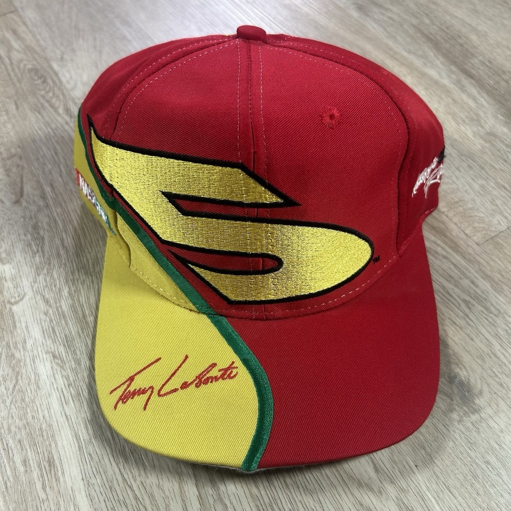 VTG Terry Labonte NASCAR Snapback Hat Competitors View Yellow Red Cap